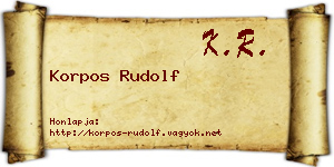 Korpos Rudolf névjegykártya