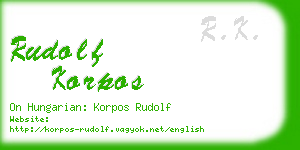 rudolf korpos business card